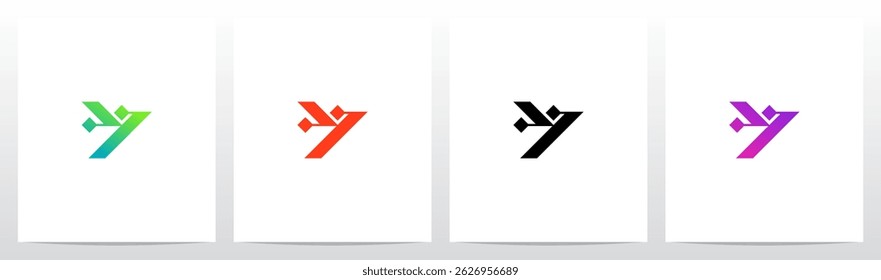 Cyber Science Fiction Modern Initial Logo Design Y