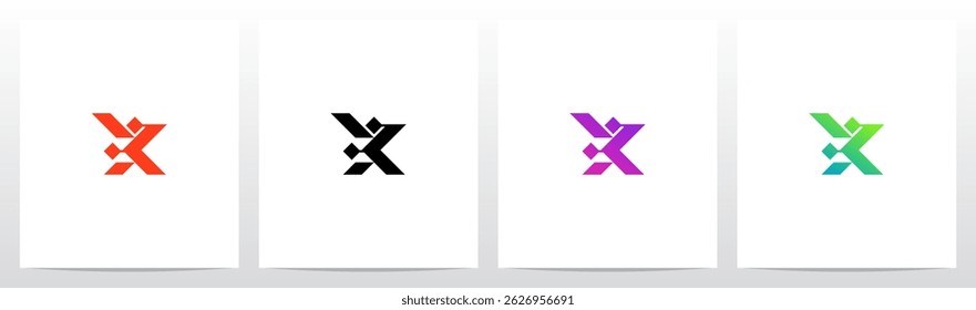 Cyber Science Fiction Modern Initial Logo Design X