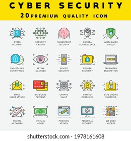 Cyber security 20 premium quality icon