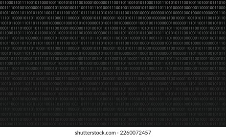 Cyber security abstract background. Binary code design. EPS10 vector illustration. Black background with white text