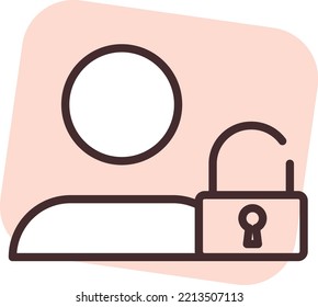 Cyber security account, illustration, vector on white background.