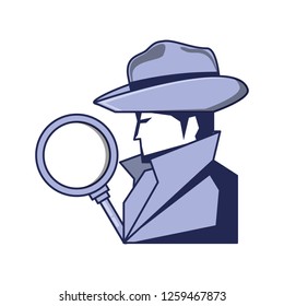 cyber security agent with magnifying glass