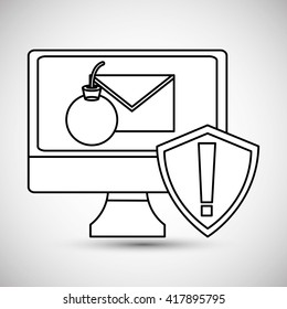 Cyber Security antivirus design , vector illustration