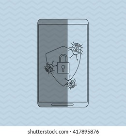 Cyber Security antivirus design , vector illustration