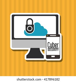 Cyber Security antivirus design , vector illustration