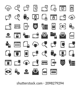 Cyber Security And Antivirus icon set