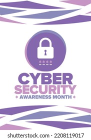 Cyber Security Awareness Month Celebrated Annual Stock Vector (Royalty ...