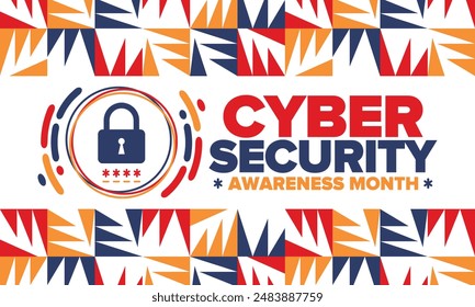 In: Cyber Security Awareness Month. Wird jährlich im Oktober gefeiert, um das Bewusstsein für digitale Sicherheit zu schärfen und jeden zu befähigen, seine persönlichen Daten vor digitalen Formen der Kriminalität zu schützen. Vektorgrafik