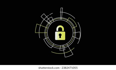 cyber security background with a black background with a yellow lock on it abstract background