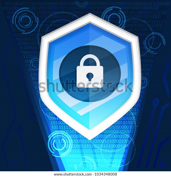 Cyber Security Background Graphic Vector Illustrations Stock Vector ...