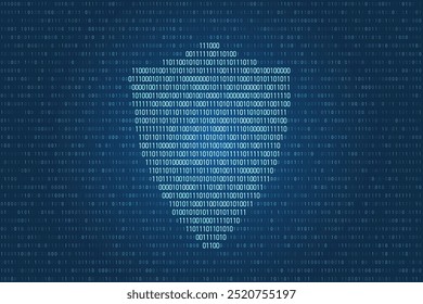 Cyber security background. Shield on the binary background. Cyber safety backdrop. Internet protection illustration. Data security.