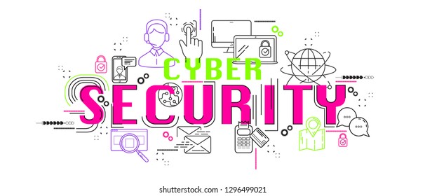 Cyber security banner web icon new design application, disaster recovery, Encryption, operational,infographic