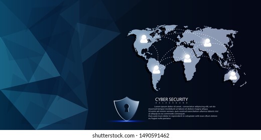 Cyber security beckground with modern concept design. vector illustration eps 10