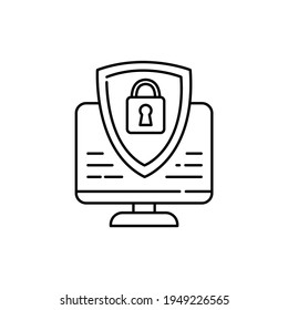 Icono de la línea negra de ciberseguridad. Pictograma para página web, aplicación móvil, promoción. elemento de diseño de interfaz gráfica de usuario (GUI) de UI UX. Trazo editable.