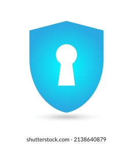 Cyber Security Blue Vector, Line Icon, flat design.