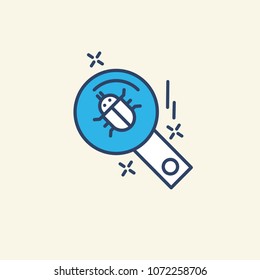 Cyber security bug icon vector 