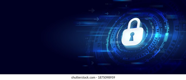 Cyber security for business and internet project. 3d Vector illustration of a data security services. Data protection, privacy, and internet security concept.