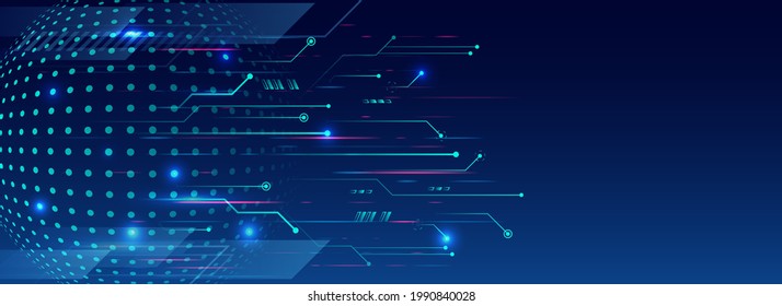 Cyber security for business and internet project. Abstract futuristic background. Hi-tech business presentation. Big data concept.