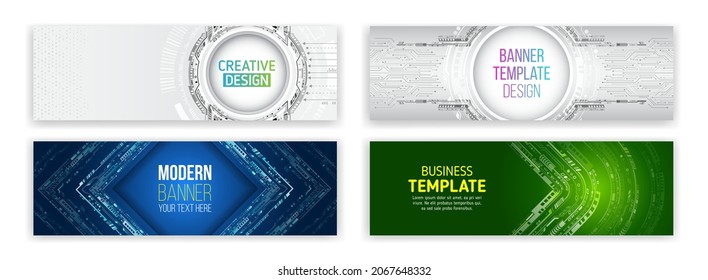 Cyber security for business and internet projects. Abstract web design banner. Modern graphic template for websites. High tech futuristic technology background.
