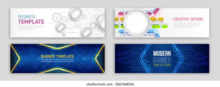 Cyber security for business and internet projects. Abstract web design banner. Modern graphic template for websites. High tech futuristic technology background.