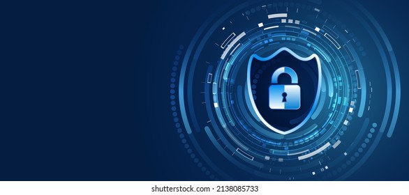 Cyber security for business and internet projects. Vector illustration of data security services. Data protection, privacy, and internet security concept. Hi-tech various background.