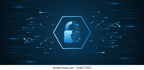 Cyber security for business and internet projects. Vector illustration of data security services. Data protection, privacy, and internet security concept. Hi-tech various background.
