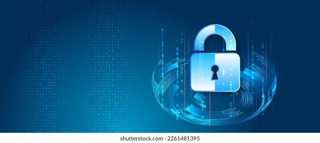 Cyber security for business and internet projects. Vector illustration of data security services. Data protection, privacy, and internet security concept. Hi-tech various background. 