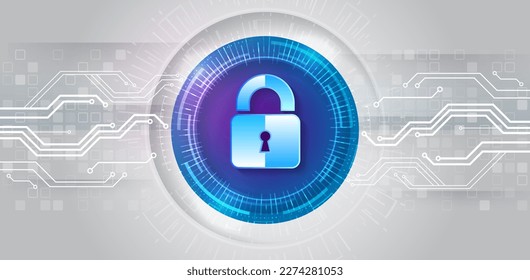 Cyber security for business and internet projects. Vector illustration of data security services. Data protection, privacy, and internet security concept. Hi-tech various background.