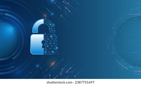 Cyber security for business and internet projects. Vector illustration of data security services. Data protection, privacy, and internet security concept. Hi-tech various background.