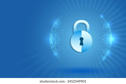 Cyber security for business and internet projects. Vector illustration of data security services. Data protection, privacy, and internet security concept. Hi-tech various background.