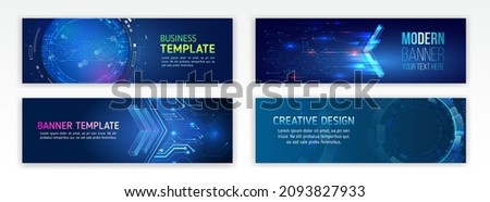 Cyber security for business and internet projects. Abstract web design banner. Modern graphic template for websites. High tech futuristic technology background.