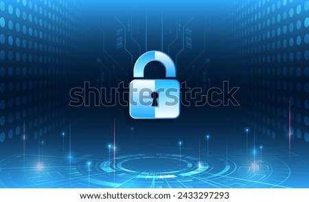 Cyber security for business and internet projects. Vector illustration of data security services. Data protection, privacy, and internet security concept. Hi-tech various background.