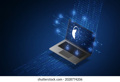 Cyber Security Business Technology Antivirus Alert Protection Security And Cyber Security Firewall Cybersecurity And Information Technology. Vector Illustration