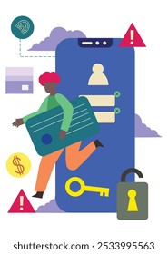 Cartaz da campanha de segurança cibernética para o Design Illustrator