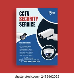 Cyber security and cctv installation services print flyer or poster template design