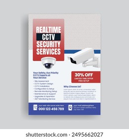 Cyber security and cctv installation services print flyer or poster template design