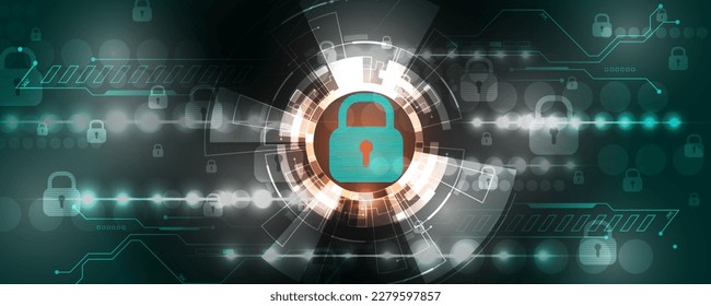 cyber security circuit board background image and future technology communication network protection information