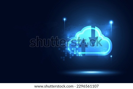 Cyber security Cloud computing blue abstract digital binary code background. Innovative technology and Artificial intelligence concept. New futuristic system technology symbol. Vector illustration.