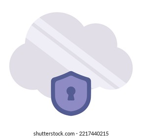 cyber security cloud data icon isolated flat