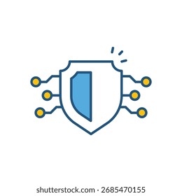 Cyber security color line vector icon