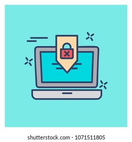 Cyber security colored icon with blue background