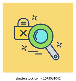 Cyber security colored icon with yellow background 