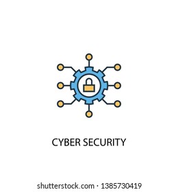 cyber security concept 2 colored line icon. Simple yellow and blue element illustration. cyber security concept outline symbol design