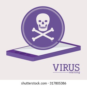 Cyber security concept about warning icon design, vector illustration eps 10