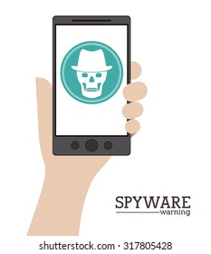 Cyber security concept about warning icon design, vector illustration eps 10