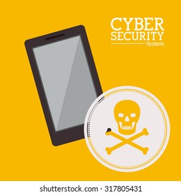 Cyber security concept about warning icon design, vector illustration eps 10