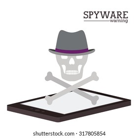 Cyber security concept about warning icon design, vector illustration eps 10