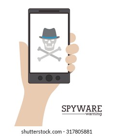 Cyber security concept about warning icon design, vector illustration eps 10