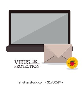 Cyber security concept about warning icon design, vector illustration eps 10