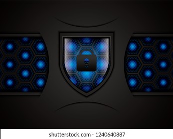 Cyber security concept background, vector illustration